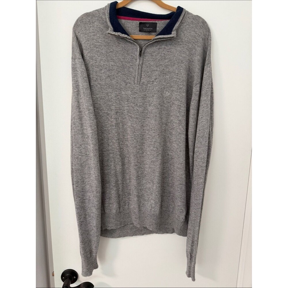 Vedoneire Wool and Cashmere Blend Quarter Zip Sweater